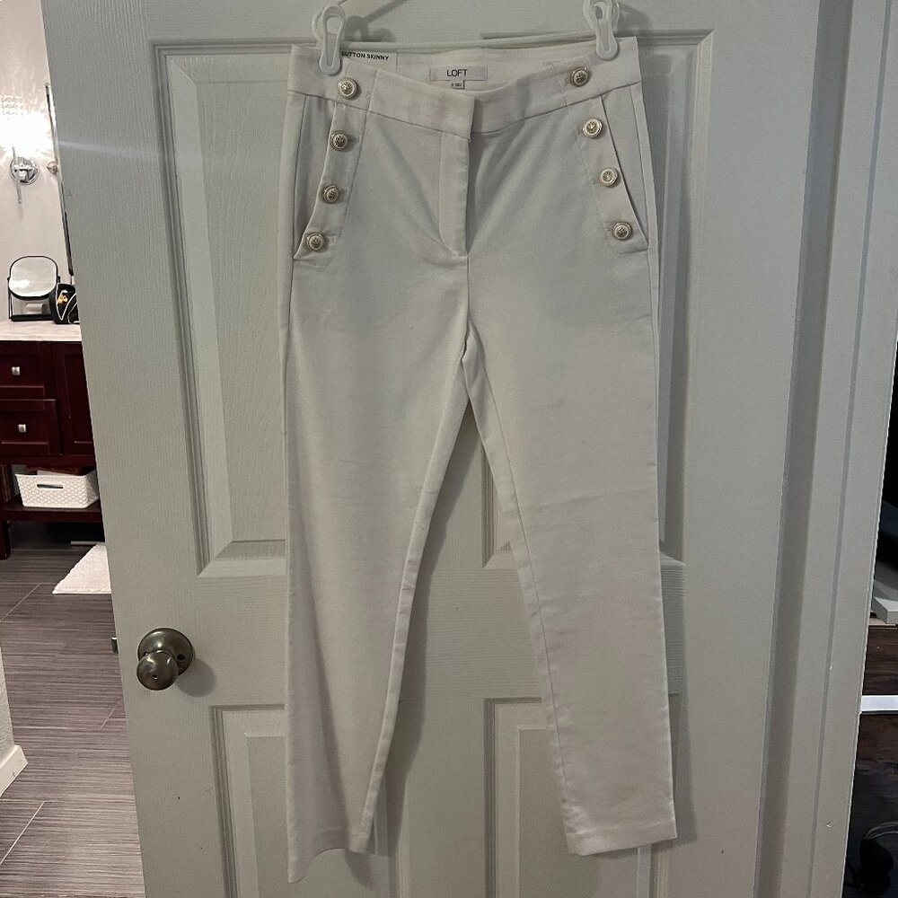Sutton Skinny White Sailor Pants - Size 0 - NWT
